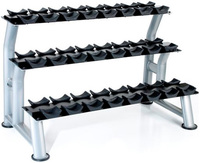 HAMPTON 3-Tier Chrome Dumbbell Saddle Rack - Fits any 12 Pairs 2.5-50 lbs. 3T-CD-12 (под 12 пар хромированных гантелей 1,25-25 кг)